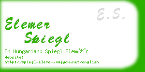 elemer spiegl business card